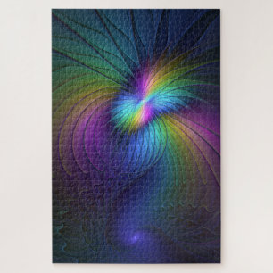 Puzzle Coloré Avec Bleu Moderne Art Fractal Abstrait