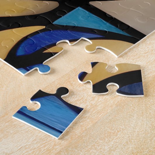 Puzzle Coloré blanc Dove Vitrail Oiseau (Côté)