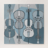Puzzle Coloré Cellos Motif Blues (Vertical)