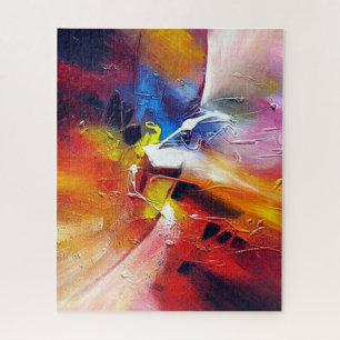 Puzzle Coloré Contemporain Rouge Jaune Bleu Vert Violet