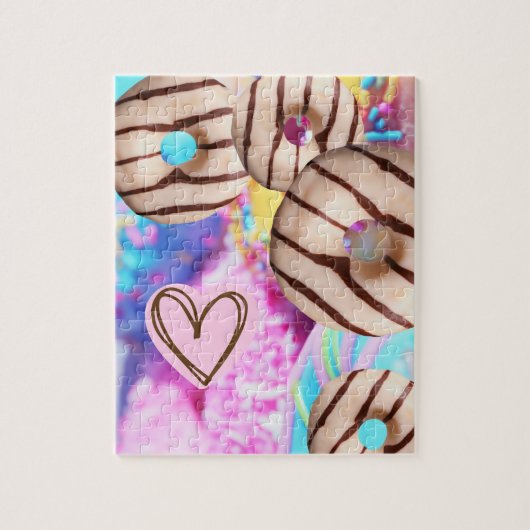 Puzzle coloré de Donut arc-en-ciel (Vertical)