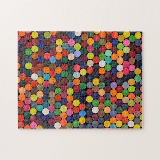 Puzzle Coloré fin plat de crayons abstrait (Horizontal)