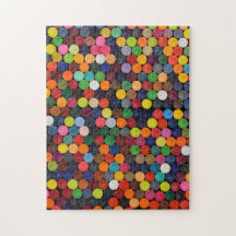 Coloré fin plat de crayons abstrait