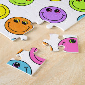 Puzzle Coloré Happy Emoji Visages sur blanc (Côté)
