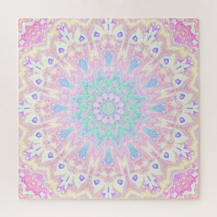 Puzzle Coloré Mandala Pastel Lumineux Bohème Tripant