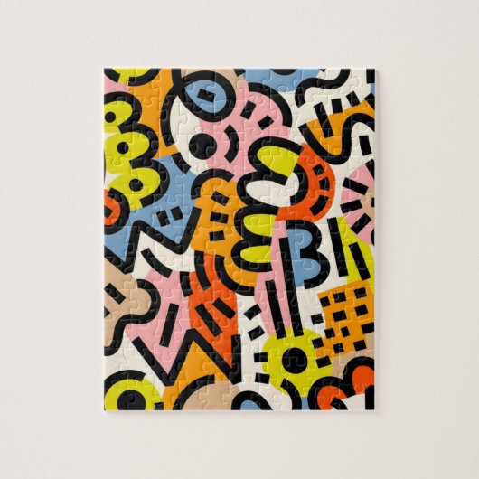 Puzzle Coloré Memphis sans couture motif VII (Vertical)