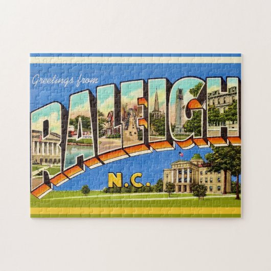 Puzzle Coloré Raleigh NC 11x14 (Horizontal)