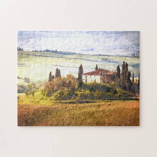 Puzzle Coloré Toscane Collines Paysage Pittoresque Aquare (Horizontal)