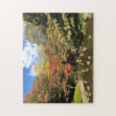 Puzzle Colored Maple Trees by Pond (Vertical)