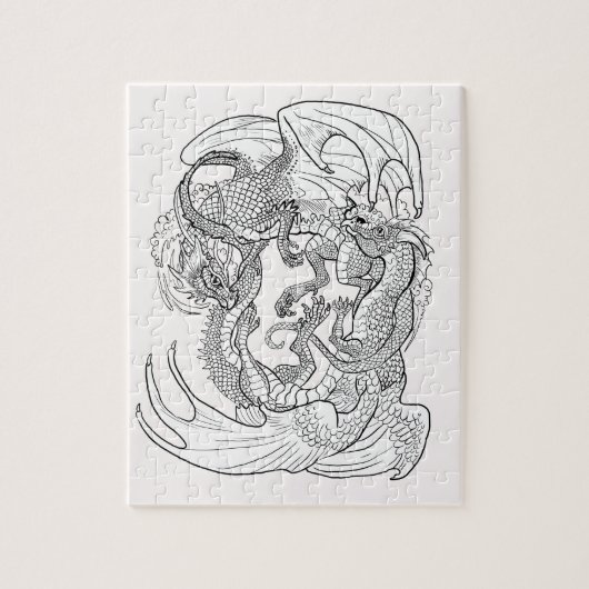 Puzzle Colorez vos propres dragons enjumelés (Vertical)