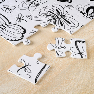 Puzzle Colorez vos propres papillons noirs et blancs