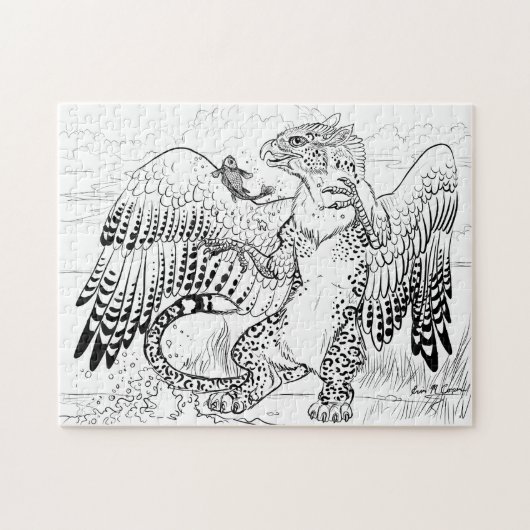 Puzzle Colorez votre propre pêche Leopard Griffin (Horizontal)
