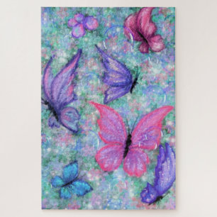 Puzzle Colorful Butterflies Flying - Cute