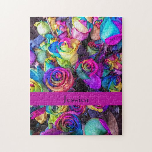 Puzzle Colorful Floral Monogram Difficulté Hard Pretty (Vertical)