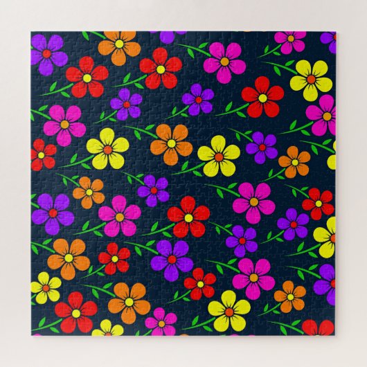 Puzzle Colorful Floral Pattern (Horizontal)