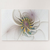 Puzzle Colorful fractal ornament. Flower art (Horizontal)