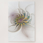 Puzzle Colorful fractal ornament. Flower art (Vertical)