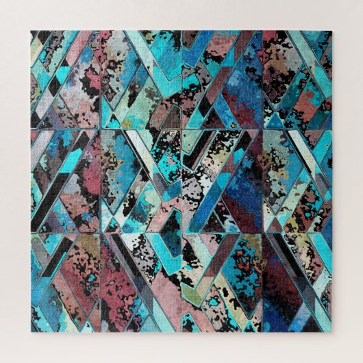 Puzzle Colorful Geometric Abstract Pattern (Vertical)
