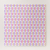 Puzzle Colorful Geometric Pattern on White (Horizontal)