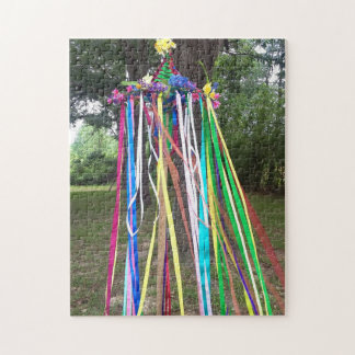 Puzzle Colorful May Pole Ribbon Beltane Celebration