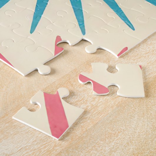 Puzzle Colorful Mid Century Starburst Pattern (Côté)