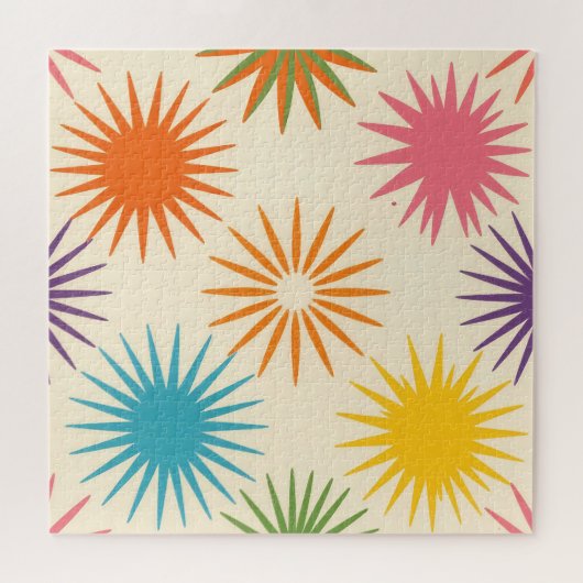 Puzzle Colorful Mid Century Starburst Pattern (Horizontal)