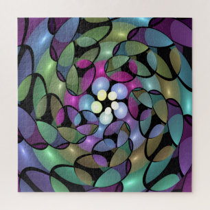 Puzzle Colorful Movements Abstract Striking Fractal Art