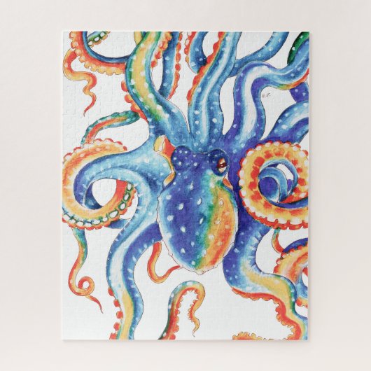Puzzle Colorful Octopus Watercolor (Vertical)