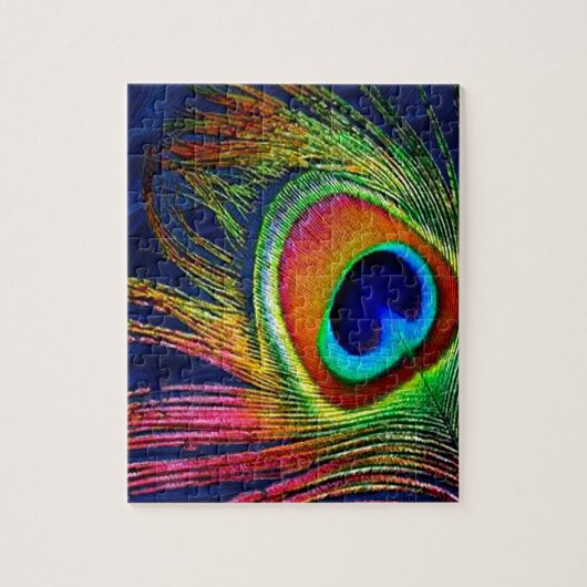Puzzle Colorful Peacock Feather (Vertical)