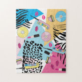 Puzzle Colorful Retro 1990's Nineties Motif (Vertical)