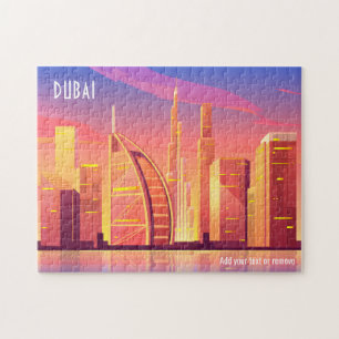 Puzzle Colorful sunny skyline illustration of Dubai,