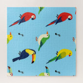 Puzzle Colorful Tropical Birds Pattern (Horizontal)