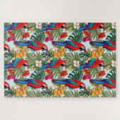 Puzzle Colorful Tropical Rouge & Bleu Macaw difficile (Horizontal)