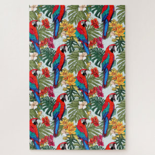 Puzzle Colorful Tropical Rouge & Bleu Macaw difficile