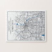 Puzzle Columbus Ohio USA Travel City Map Poster (Horizontal)