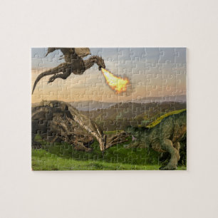 Puzzle Combat de dinosaure tyran fantaisiste