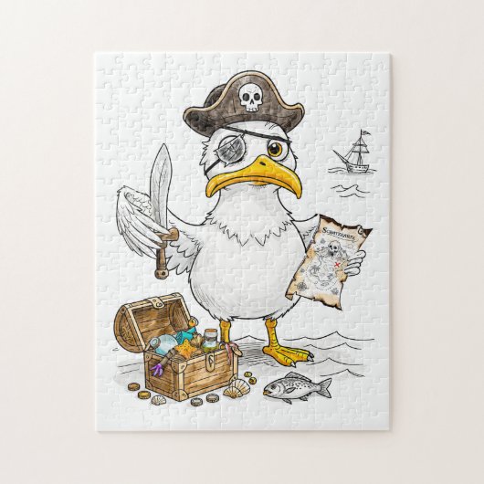 Puzzle Comic Pirate Bird Treasure Hunt (Vertical)