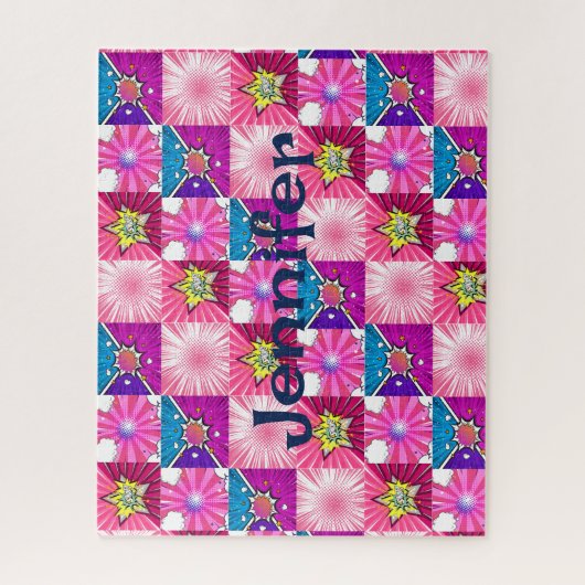 Puzzle comic super held, gepersonaliseerd legpuzzel (Verticaal)