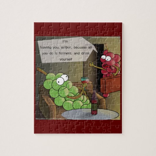 Puzzle Comique de rupture de raisin Nourriture, vin et ma (Vertical)