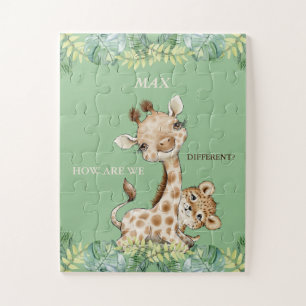 Puzzle Comment sommes-nous différents Giraffe Cheetah enf
