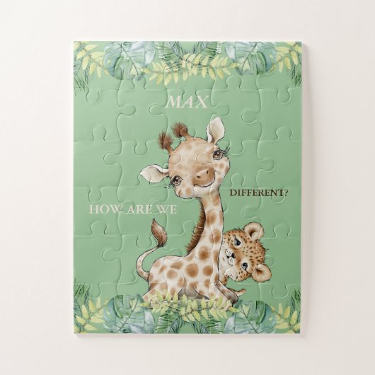 Puzzle Comment sommes-nous différents Giraffe Cheetah enf (Vertical)
