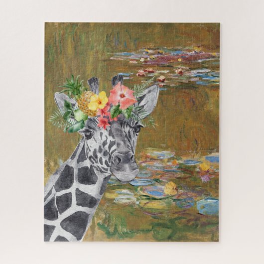 Puzzle Compilation Monet Lily Pond et Giraffe (Vertical)