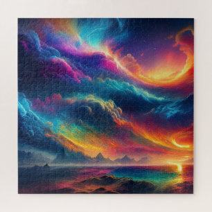 Puzzle Composition Abstraite d'une Tempête de Couleur Par