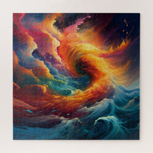 Puzzle Composition Abstraite Tourbillonnante d'une Tempêt