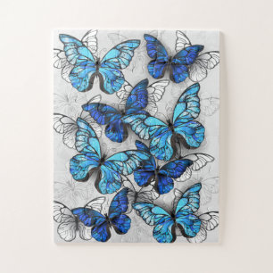 Puzzle Composition des papillons blancs et bleus