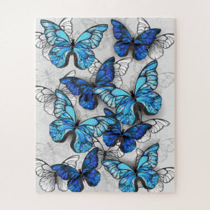 Puzzle Composition des White and Blue Butterflies