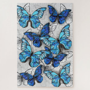 Puzzle Composition des White and Blue Butterflies