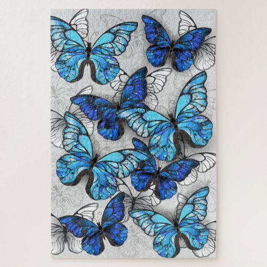Puzzle Composition des White and Blue Butterflies (Vertical)