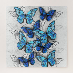 Puzzle Composition des White and Blue Butterflies