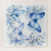 Puzzle Composition florale Papillon Bleu (Horizontal)